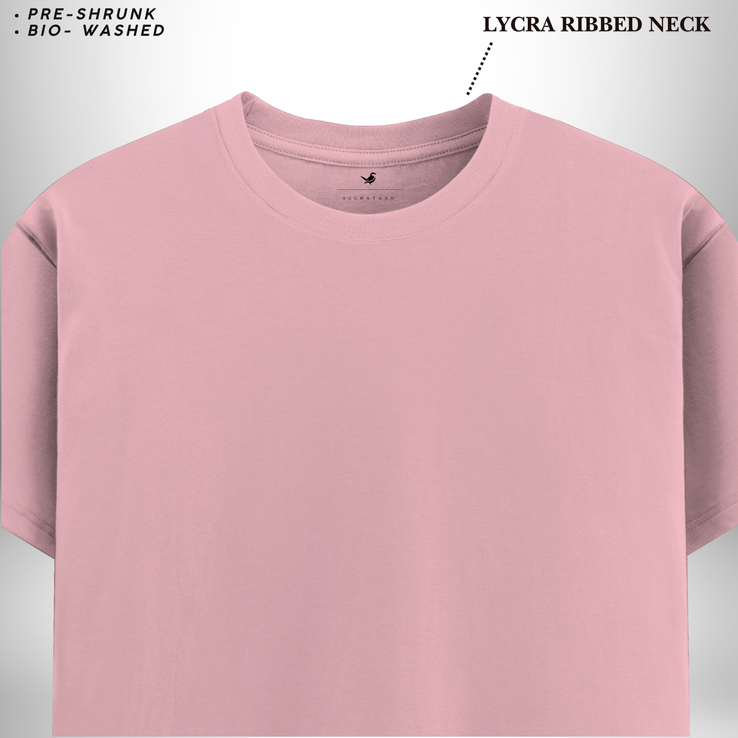 Baby Pink Round Neck T-Shirt – A Sweet Combination of Comfort, Style, and Playful Charm!