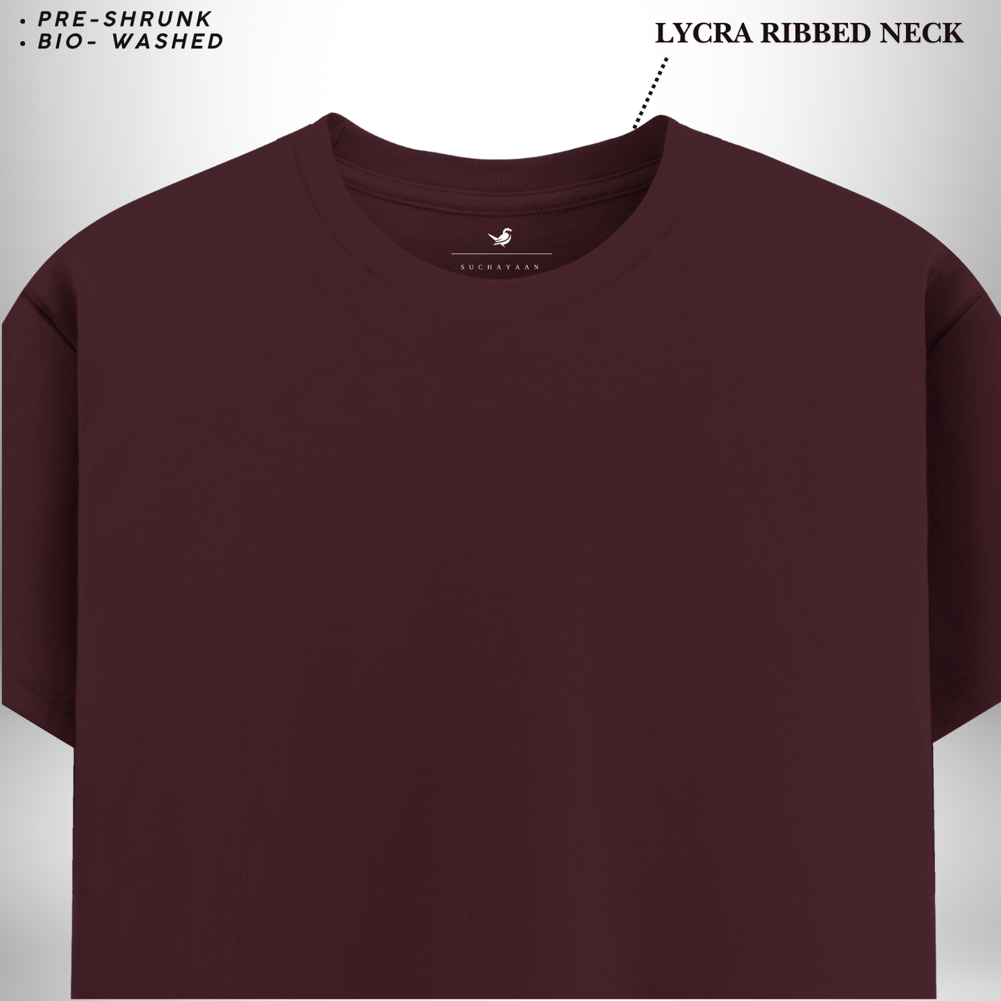 Maroon Round Neck T-Shirt – A Deep and Elegant Mix of Style, Comfort, and Confidence!