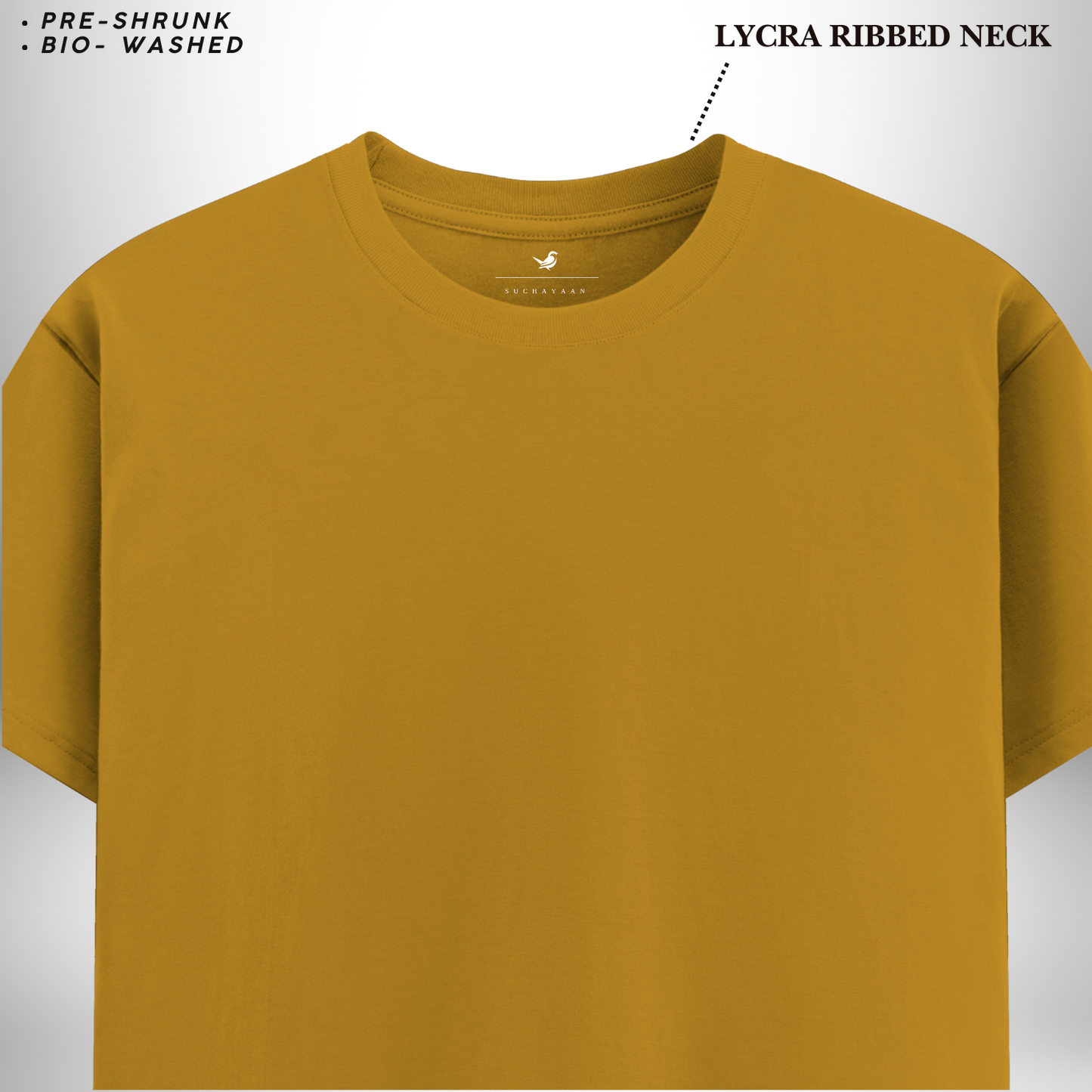 Mustard Yellow Round Neck T-Shirt – A Bold Blend of Warmth, Comfort, and Distinctive Style!