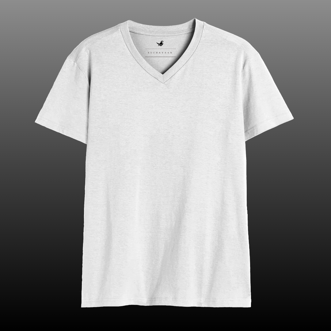 White Classic V-Neck T-Shirt – Timeless & Elegant!