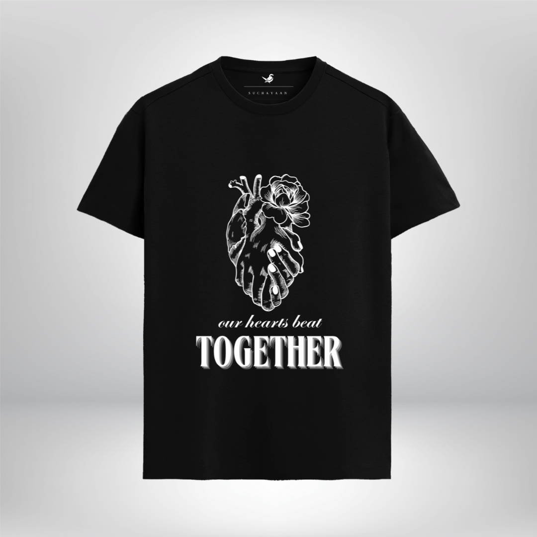 Bound by Threads: Black Supima Tee of Love & Togetherness