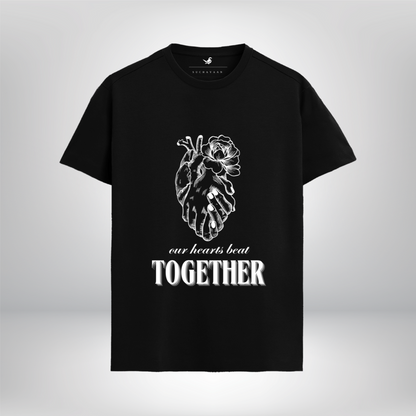 Bound by Threads: Black Supima Tee of Love & Togetherness