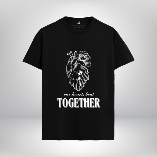 Bound by Threads: Black Supima Tee of Love & Togetherness