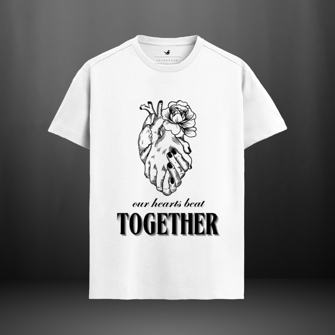 Bound by Threads: White Supima Tee of Love & Togetherness