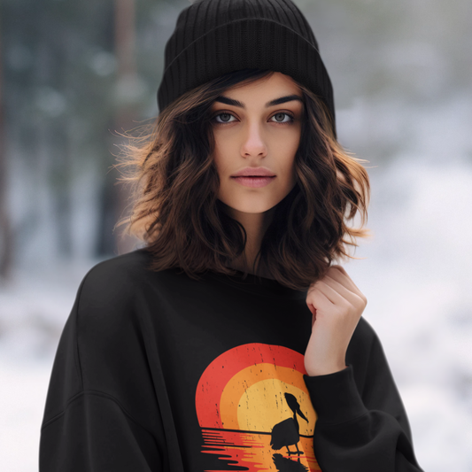 Sunset Serenity: Reflective Duck Oversized Sweatshirt – Embrace Tranquility in Style!