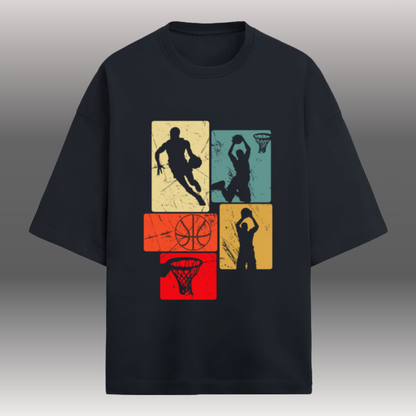 Basketball Illustration Terry Oversized Unisex T-Shirt – Perfectly crafted for basketball enthusiasts who live and breathe the game!