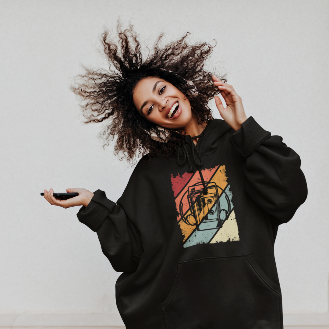 Mixtape Memories: Where Music Never Stops – Oversized Unisex Hoodie for the Kid at Heart!