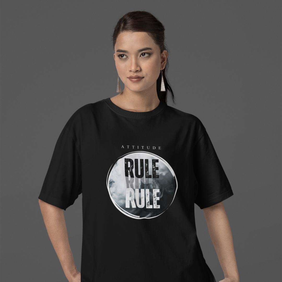 Attitude Rule – Own Your Style, Command the Spotlight! The Must-Have Unisex Oversized T-Shirt to Redefine Your Boldness!