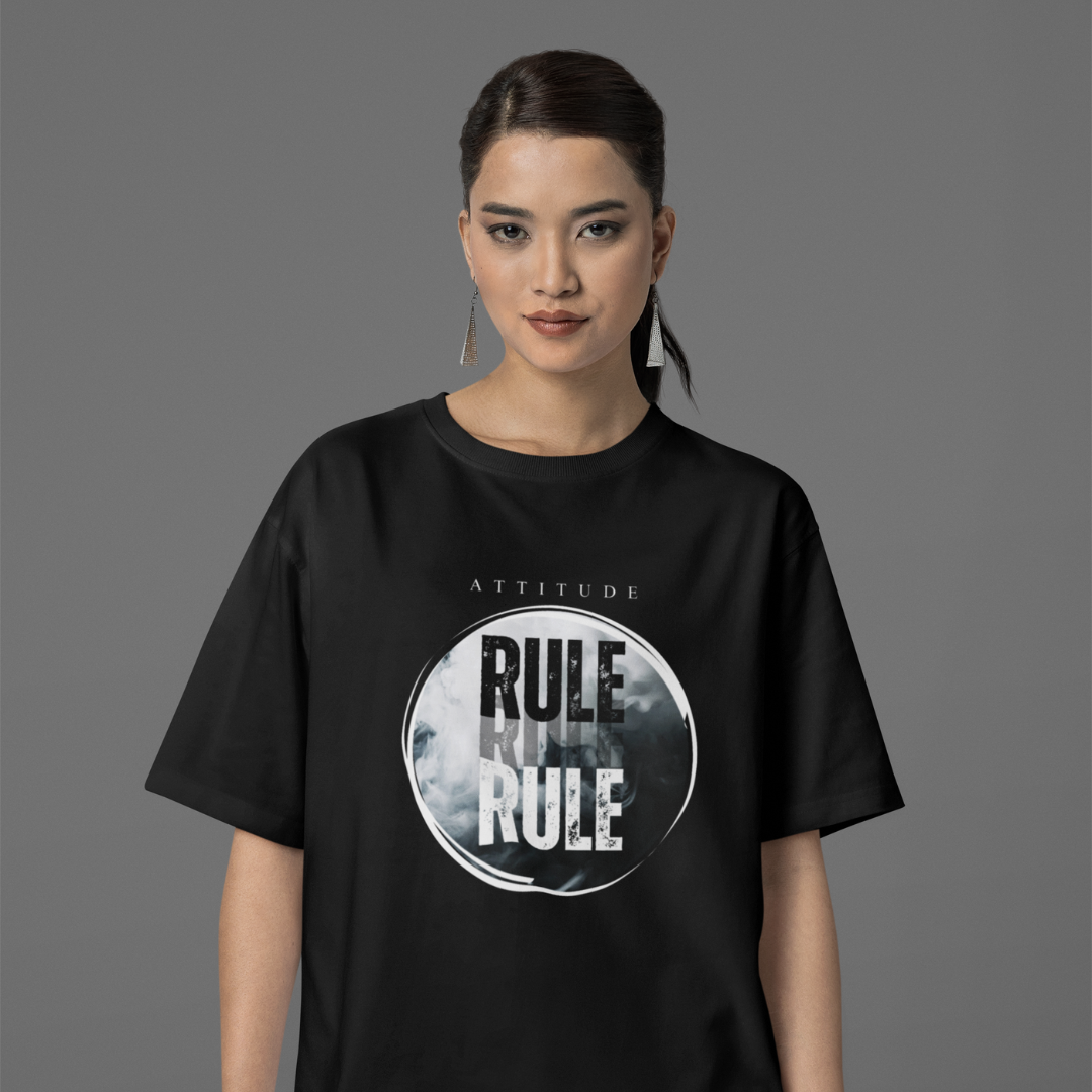 Attitude Rule – Own Your Style, Command the Spotlight! The Must-Have Unisex Oversized T-Shirt to Redefine Your Boldness!