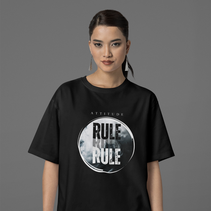 Attitude Rule – Own Your Style, Command the Spotlight! The Must-Have Unisex Oversized T-Shirt to Redefine Your Boldness!