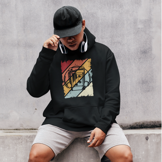 Mixtape Memories: Where Music Never Stops – Oversized Unisex Hoodie for the Kid at Heart!