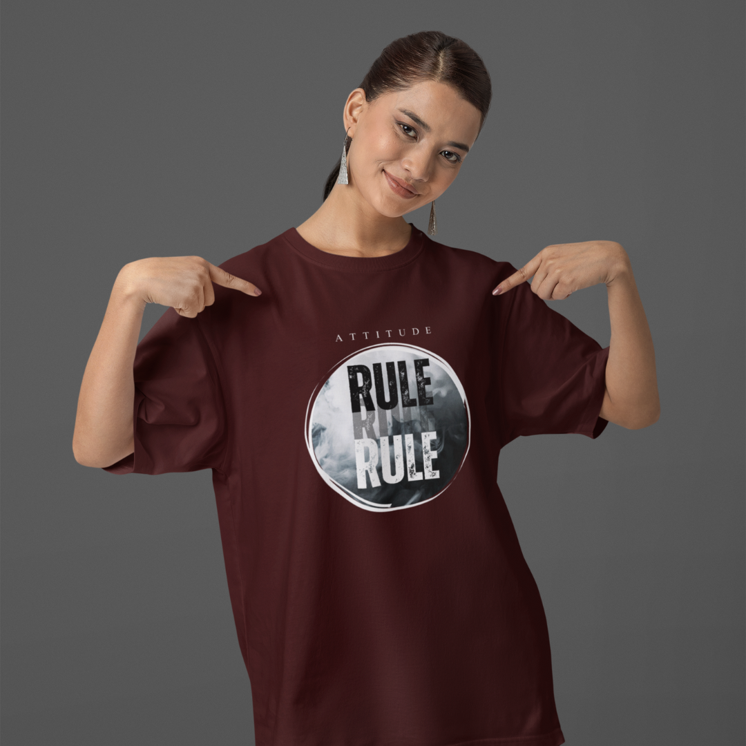 Attitude Rule – Own Your Style, Command the Spotlight! The Must-Have Unisex Oversized T-Shirt to Redefine Your Boldness!