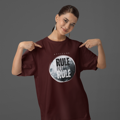 Attitude Rule – Own Your Style, Command the Spotlight! The Must-Have Unisex Oversized T-Shirt to Redefine Your Boldness!