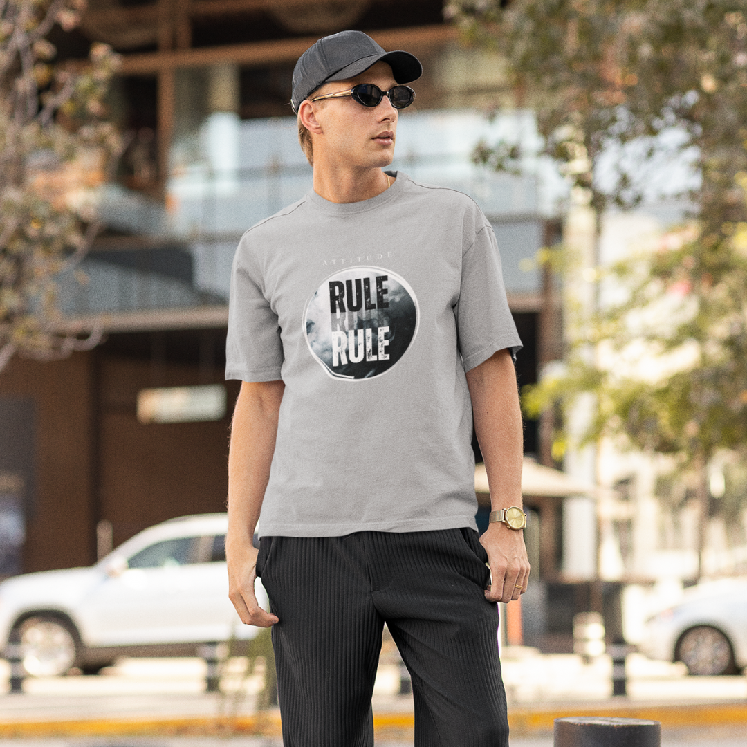 Attitude Rule – Own Your Style, Command the Spotlight! The Must-Have Unisex Oversized T-Shirt to Redefine Your Boldness!