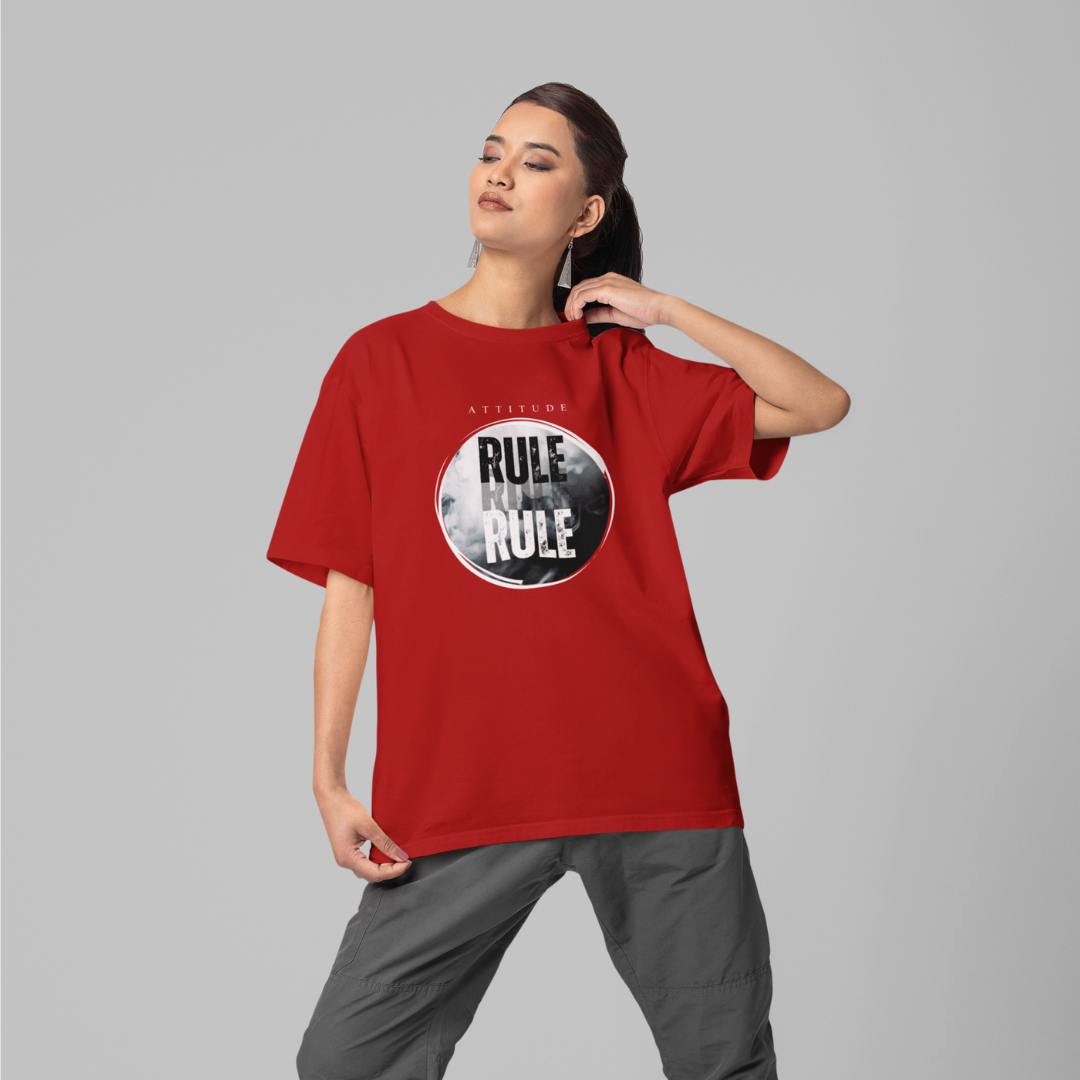 Attitude Rule – Own Your Style, Command the Spotlight! The Must-Have Unisex Oversized T-Shirt to Redefine Your Boldness!