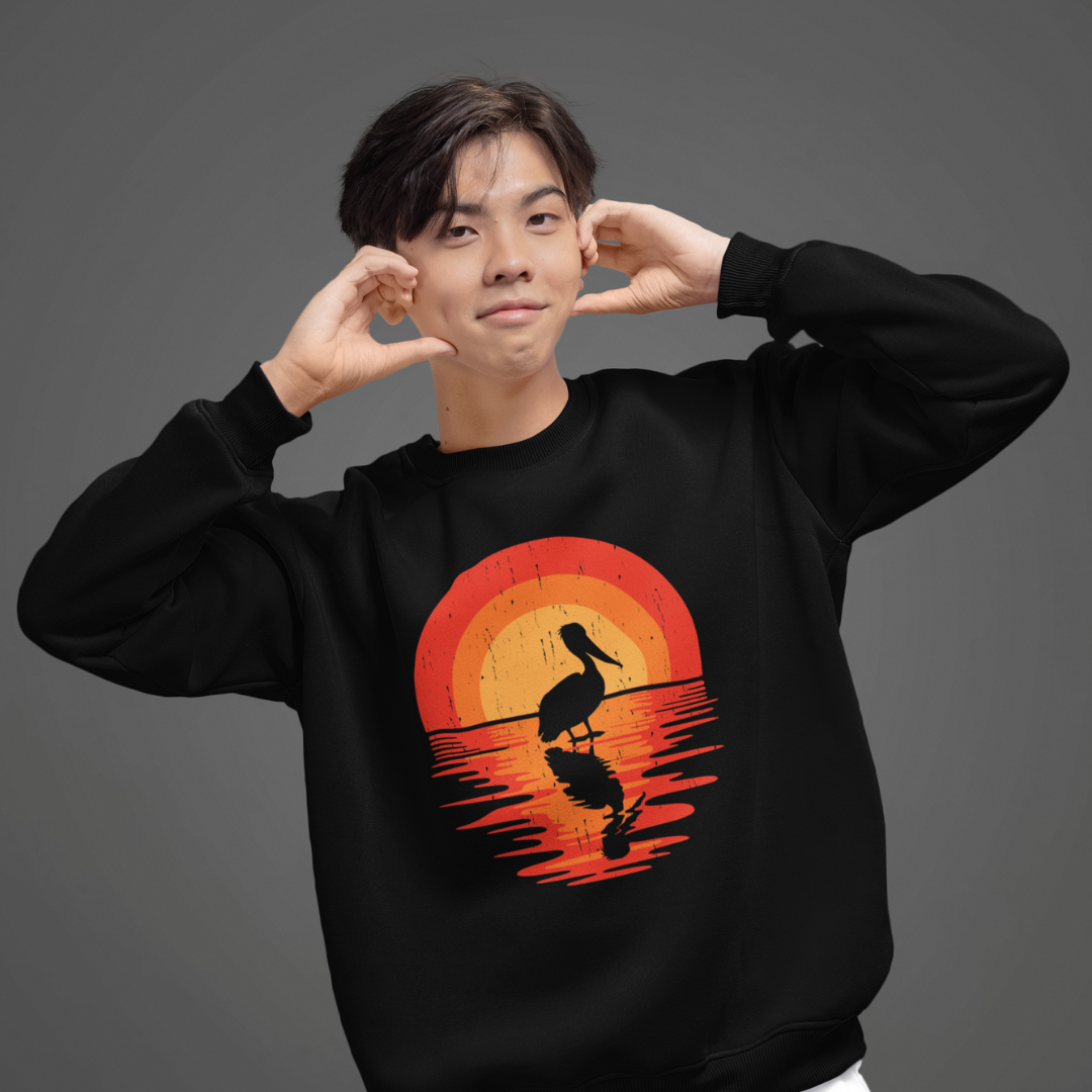 Sunset Serenity: Reflective Duck Oversized Sweatshirt – Embrace Tranquility in Style!