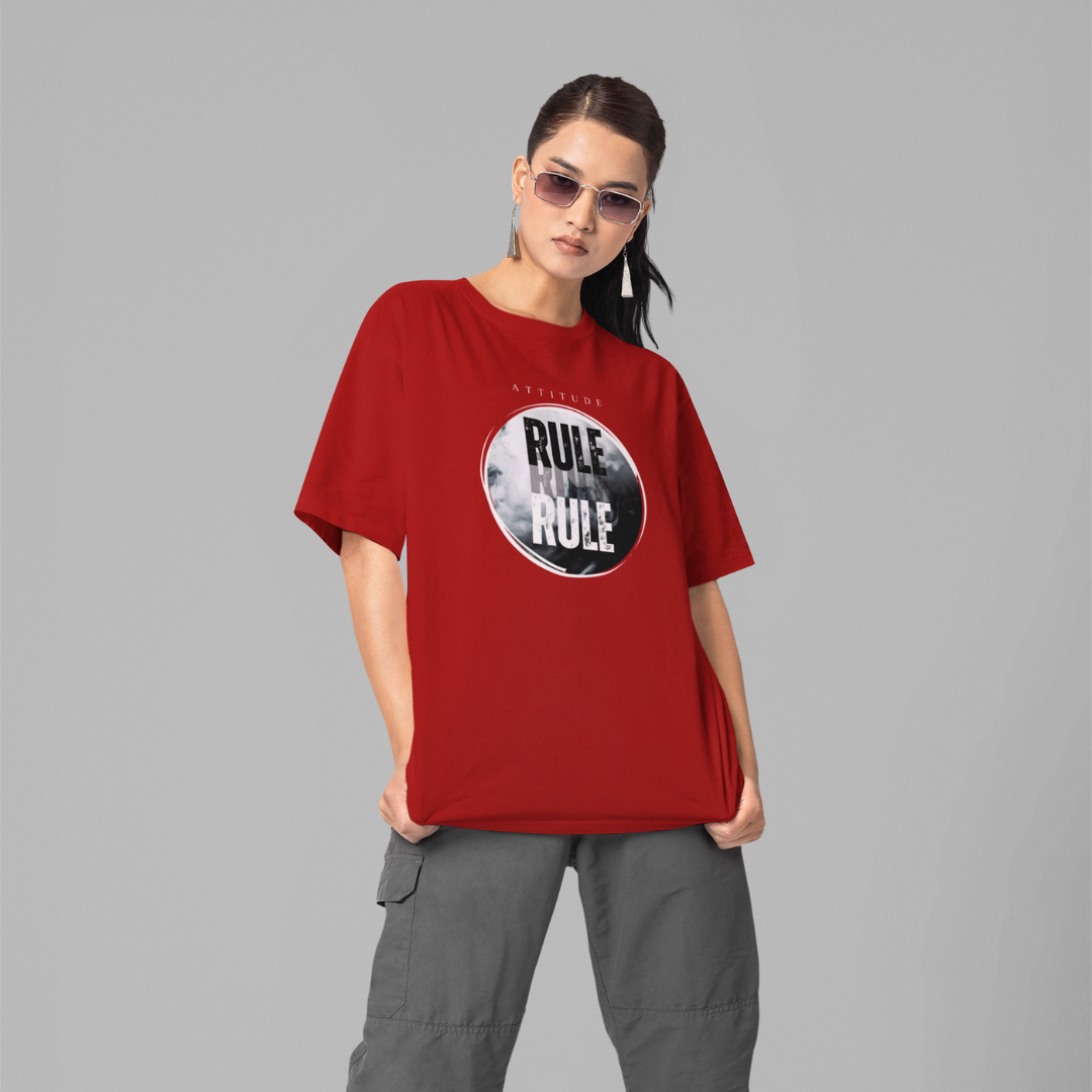 Attitude Rule – Own Your Style, Command the Spotlight! The Must-Have Unisex Oversized T-Shirt to Redefine Your Boldness!