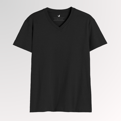 Midnight Black Classic V-Neck T-Shirt – Sleek & Timeless