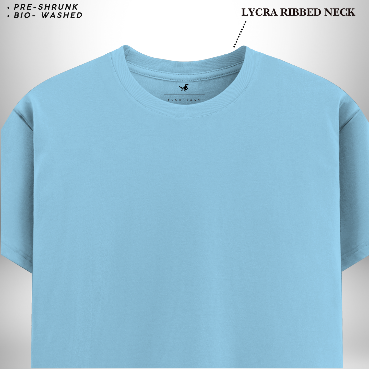 Baby Blue Round Neck T-Shirt – A Gentle Touch of Calmness, Style, and Everyday Comfort!