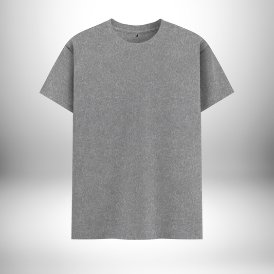 Round Neck Charcoal Melange T-Shirt - The Perfect Blend of Comfort, Style, and Everyday Elegance!