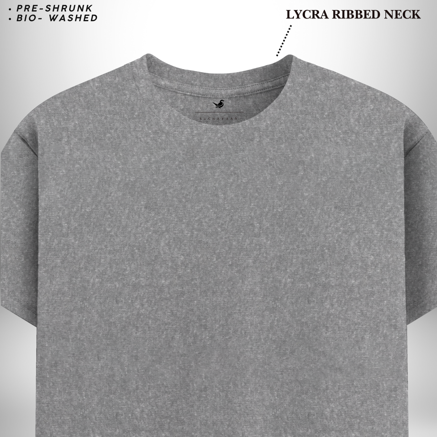Round Neck Charcoal Melange T-Shirt - The Perfect Blend of Comfort, Style, and Everyday Elegance!