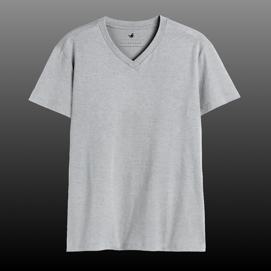 Grey Melange Urban V-Neck T-Shirt – Subtle & Versatile