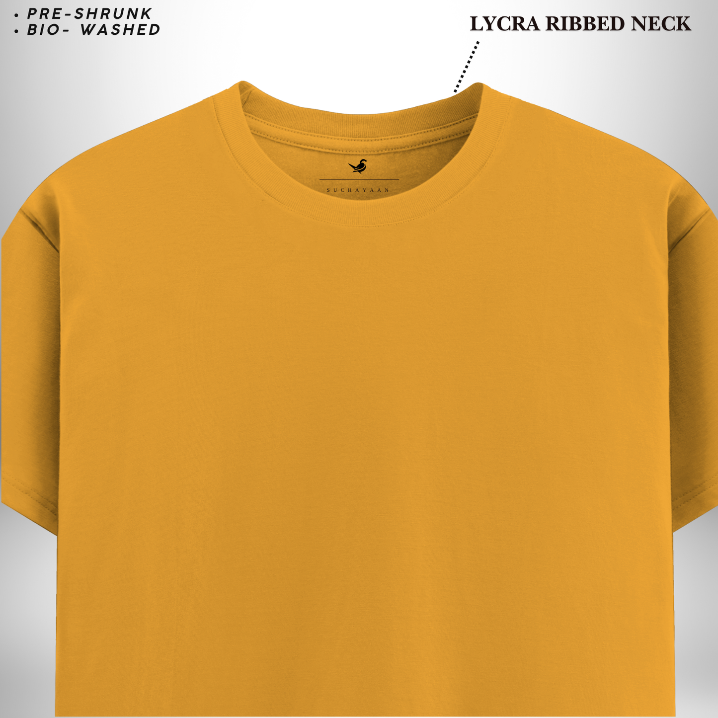 Golden Yellow Round Neck T-Shirt – Radiating Warmth, Comfort, and Everyday Sophistication!