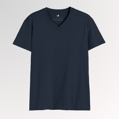 Deep Navy Blue V-Neck T-Shirt – Bold & Sophisticated