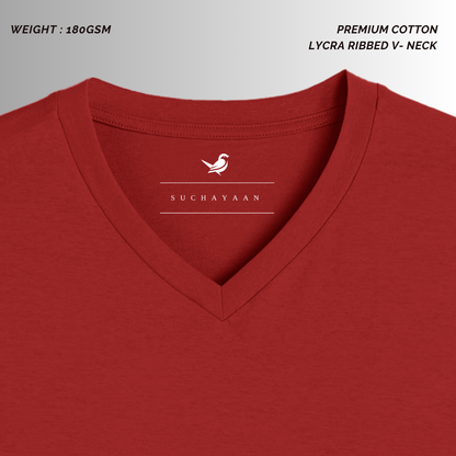 Fiery Red Classic V-Neck T-Shirt – Bold & Confident