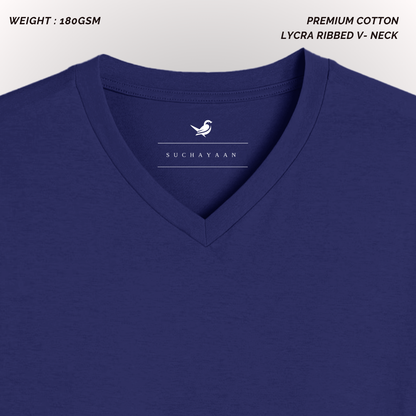 Royal Blue Essence V-Neck T-Shirt – Striking & Vibrant